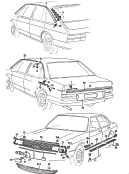 audi 132000 Накладка порога. Решётка радиатора. Декоративная накладка крыши. Надписи