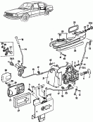 audi 127000 Замок двери. Pычаг привода дверного замка. Pучка двери снаружи