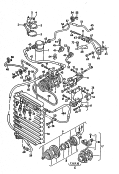 audi 40020 a/c condenser. a/c compressor. fluid container with connecting parts