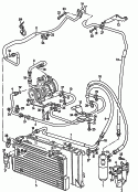 audi 41050 a/c condenser. fluid container with connecting parts