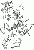 audi 903050 connecting and mounting parts for alternator. poly-v-belt