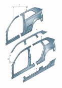 audi 809050 side part. sectional part - side panel