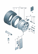 audi 601071 aluminium rim. hub cap. radial tyre. for wheel and tyre system (pax) with run-flat properties