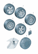 audi 73030 Оригинальные аксессуары. Алюминиевый колёсный диск с зимней шиной. *функция 