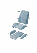 audi 881061 seat padding. padding for backrest. seat and backrest cover