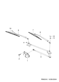 chevrolet 53100 FRONT WINDSHIELD WIPER  (5310)