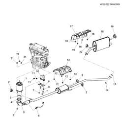 chevrolet KC03-022 CP,CQ,CR48 ВЫПУСКНАЯ СИСТЕМА