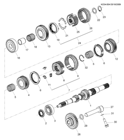 chevrolet KC04-004 CP,CQ,CR48 5-СКОРОСТНАЯ МЕХАНИЧЕСКАЯ КОРОБКА ПЕРЕДАЧ PART 4 ВХ.ВАЛ(MFM)
