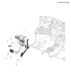 chevrolet KC04-052 CP,CQ,CR48 ПЕДАЛЬ ТОРМОЗА (MFL,LHD)