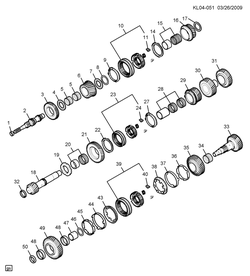 chevrolet KL04-051 L26 5-SPEED MANUAL TRANSAXLE PART 4 TRANSAXLE GEAR COMPONENT(MFU,MFR)