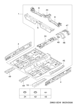 chevrolet 65100 ПЕРЕДНЯЯ ПАНЕЛЬ ПОЛА  (6510)