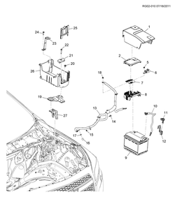 chevrolet RG02-010 GM,GN69 ПРОВОДА АККУМУЛЯТОРА & MOUNTING(LE9/2.41,LBS/2.0L)