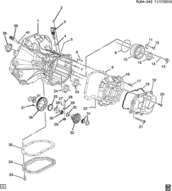 chevrolet RJ04-042 J 5-СКОРОСТНАЯ МЕХАНИЧЕСКАЯ КОРОБКА ПЕРЕДАЧ PART 2 F17-5 КОРПУС И КРЫШКИ КОРОБКИ ПЕРЕДАЧ(M26,MEM)