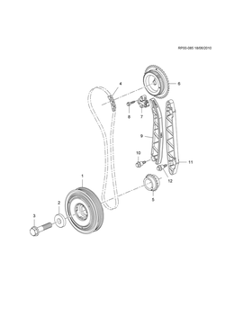 chevrolet RP00-085 PP,PQ,PR69-75 ENGINE ASM-2.0L L4 PART 3 TIMING CHAIN, GEARS AND PULLEYS(LNP/2.0L)