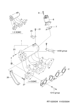 chevrolet 15200 ВПУСКНОЙ КОЛЛЕКТОР(FAM-I ОВРВ)  (1520)