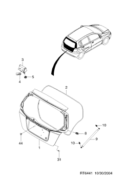chevrolet 64410 TAILGATE PANEL I  (6441)