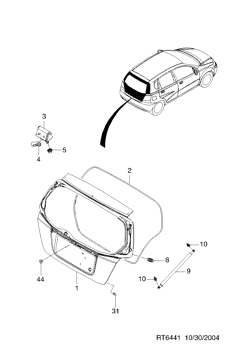 chevrolet 64410 ПАНЕЛЬ ЗАДНЕГО БОРТА I  (6441)