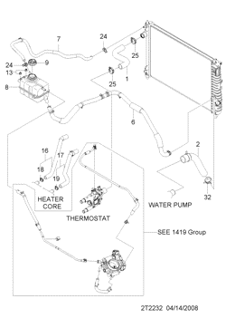chevrolet 22320 RADIATOR HOSE&PIPE (GEN Ⅲ DOHC)  (2232)