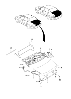chevrolet 64400 ПАНЕЛЬ КРЫШКИ БАГАЖНИКА  (6440)