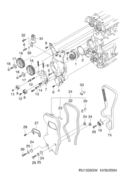 chevrolet 13330 TIMING COVER(FAM II DOHC)  (1333)