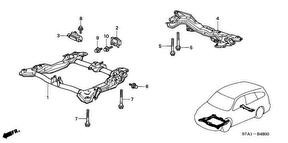 honda B__4800 FRONT SUB FRAME/ CROSS BEAM