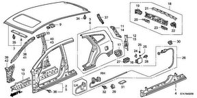 honda B__4920 НАРУЖНАЯ ОБЛИЦОВКА/ ЗАДНЯЯ СТЕНКА