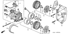 honda B__5700 КОНДИЦИОНЕР (COMPRESSOR) (1.7L)