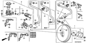 honda B__2401 BRAKE MASTER CYLINDER/ MASTER POWER (RH) (1)