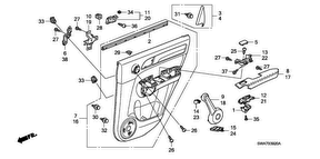 honda B__3920 ОТДЕЛКА ЗАДНЕЙ ДВЕРИ