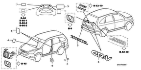 honda B__4200 ЭМБЛЕМЫ/ CAUTION LABELS