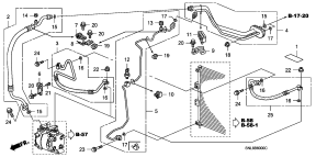 honda B__6000 КОНДИЦИОНЕР (HOSES/ PIPES) (1.8L) (LH)