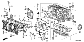 honda E__1400 БЛОК ЦИЛИНДРОВ/ МАСЛЯНЫЙ КАРТЕР