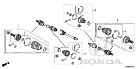 honda B__2105 FRONT DRIVESHAFT SET SHOR T PARTS