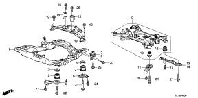 honda B__4800 FRONT SUB FRAME/ REAR BEAM