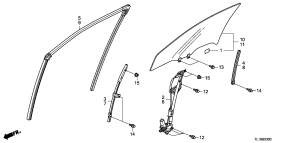 honda B__5300 FRONT DOOR GLASS/ REGULATO R