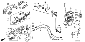 honda B__5310 FRONT DOOR LOCKS/ OUTER HA NDLE