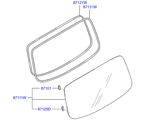 hyundai 8687111 стекло заднее и молдинг