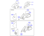 hyundai 8687611 MIRROR-OUTSIDE REAR VIEW