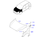kia 6066011 крылья и панель капота