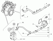 lancia  THERMOSTAT AND WATER PIPES