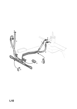 opel 16 ШЛАНГИ И ТРУБКИ РУЛЕВОГО ПРИВОДА С УСИЛИТЕЛЕМ (ПРОДОЛЖ.)