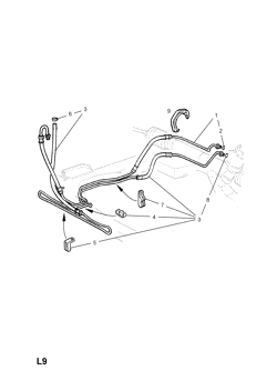 opel 14 ШЛАНГИ И ТРУБКИ РУЛЕВОГО ПРИВОДА С УСИЛИТЕЛЕМ (ПРОДОЛЖ.)