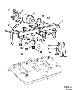 saab C0287 Труба распределения топлива