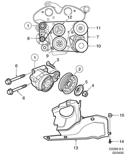 saab C0390 Натяжитель ремня