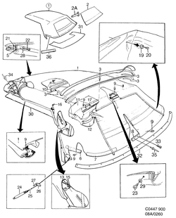 saab C0447 Складывающийся верх, откидная крыша - Кабриолет