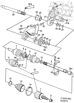 saab C0523 Внешний карданный узел