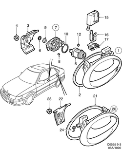 saab C0555 Внешняя ручка