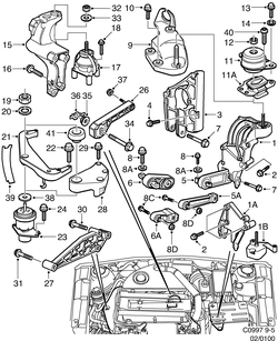 saab C0997 Подвеска двигателя