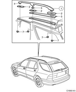 saab C1950 Багажник на крыше