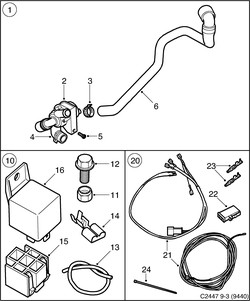 saab C2447 Klimatsystem - Parkeringsvдrmare